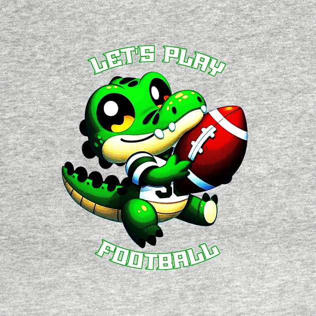 Let's Play Football Cute Gator by Korey Watkins